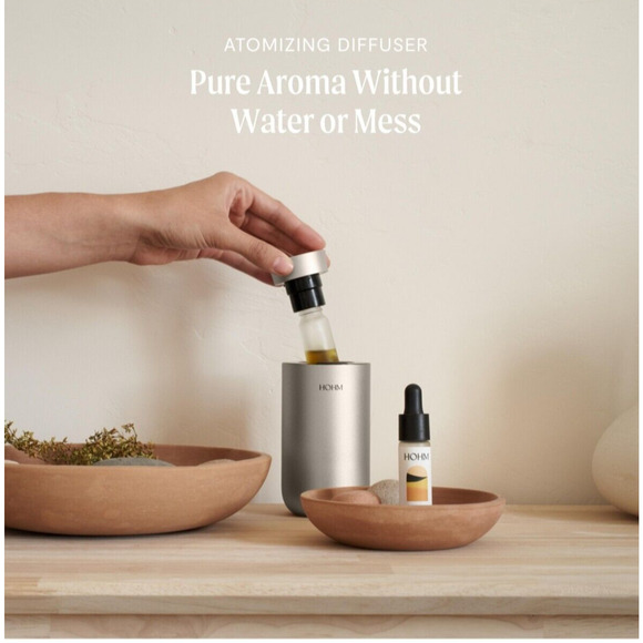 Essential Oil Diffuser by HOHM Portable & Waterless in SILVER NEW (MSRP $100) - Picture 6 of 14